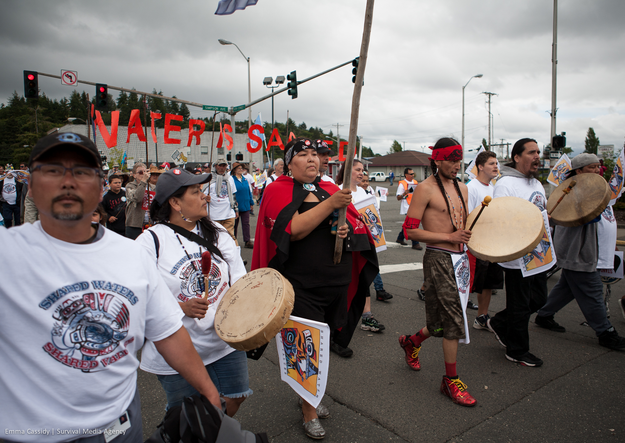 Quinault Indian Nation Protest Crude Oil in Grays Harbor, WA
